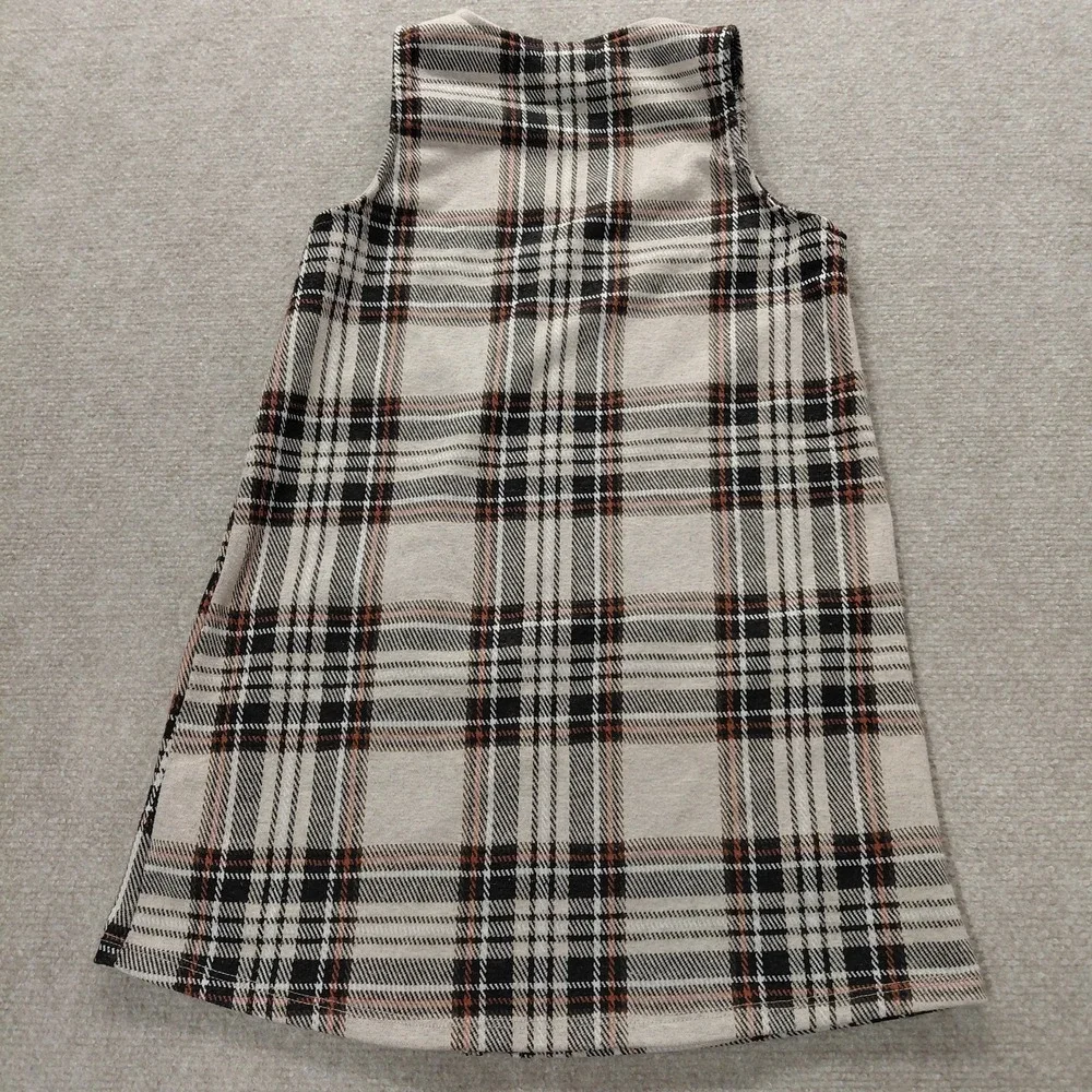 between Girls Full Front Zip Dress Size 8 Brown Tartan Plaid Fall School Preppy